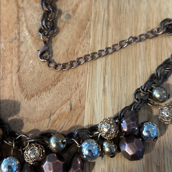 Elegant Brown and Gold Beaded Necklace tru color gold silver bronze - Picture 6 of 11